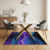 Purple Mountain Wave Geometric Area Rug