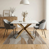 Modern Wavy Hills Brown Tan Area Rug