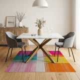 Vibrant Multi-Stripe Geometric Area Rug