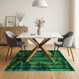 Lush Pixel Forest Geometric Area Rug
