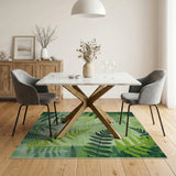 Green Lush Green Fern Silhouette Area Rug