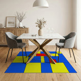 Bold Blue Yellow Red Geometric Abstract Area Rug