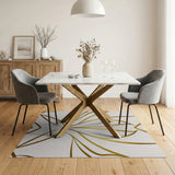 Shimmering Gold Geometric Area Rug