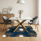 Navy Golf Ball Laurel Wreath Area Rug