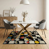 Vinyl Records Collage Geometric Area Rug