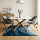 Moonlit Blue Misty Mountains Area Rug