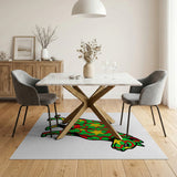Vibrant Green Cat Pattern Area Rug