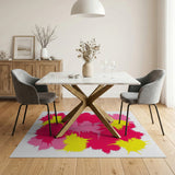 Vibrant Pink Yellow Abstract Splash Area Rug