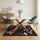 Red Mushroom Forest Area Rug