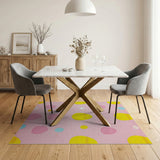Playful Pink Egg Dot Kids Area Rug