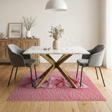 Whimsical Pink Linen Bow Shag Area Rug