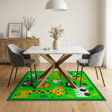 Playful Cartoon Jungle Animals Area Rug