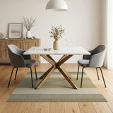 Beige and Neutral Beige Striped Woven Geometric Area Rug