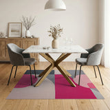 Pink Gray Abstract Geometric Area Rug