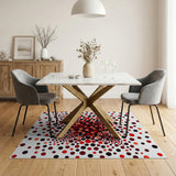 Radiant Red Circle Burst Area Rug