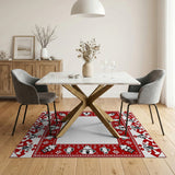 Red Heritage Tribal Border Area Rug