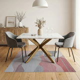 Pink Abstract Pink Wave Area Rug