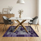 Floral Vintage Purple Purple Hibiscus Floral Area Rug
