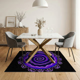 Purple Hypnotic Spiral Mandala Area Rug