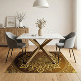 Opulent Gold Mandala Area Rug