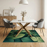 Lush Layered Monstera Leaves Green Area Rug