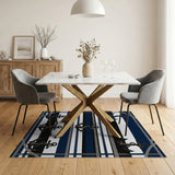 Nautical Navy Anchor Rope Area Rug