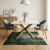 ODIKA Forest Deer Washable Area Rug - Low Pile Non-Slip Woodland Nursery Decor