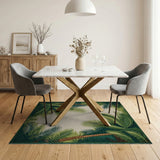 Lush Palm Frond Coastal Area Rug