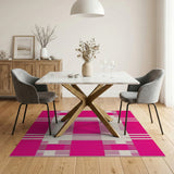 Bold Pink Stripe Geometric Area Rug