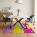 Whimsical Clouds Stars Kids Area Rug