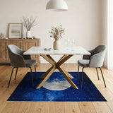 Moon Stars Night Sky Area Rug