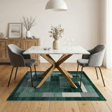 Emerald Green Geometric Modern Green Area Rug