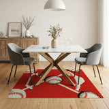 Retro Pixelated Baseball Diamond Rug