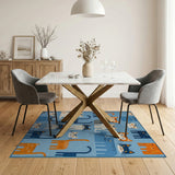 Playful Cartoon Cats Kids Cartoon Area Rug