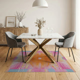 Vibrant Geometric Sunburst Multi-Color Area Rug