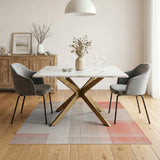Coral Plaid Geometric Area Rug