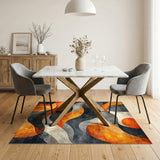 Abstract Area Orange Abstract Orange Wave Area Rug