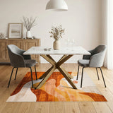 Brown Wave Abstract Area Rug