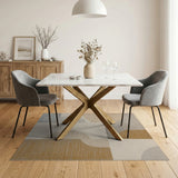 Modern Geometric Abstract Area Rug in Beige Neutral