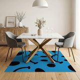 Playful Blue Smiley Faces Area Rug
