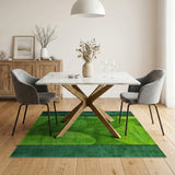 Lush Green Leaf Shag Area Rug