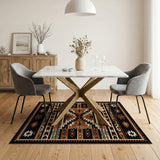 Southwestern Geometric Area Rug Black Terracotta