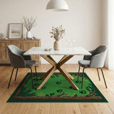 Jungle Paw Prints Green Kids Area Rug