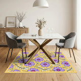 Purple Daisy Floral Vintage Area Rug
