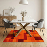 Geometric Modern Orange Geometric Modern Area Rug
