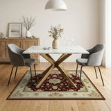 Elegant Red Persian Floral Area Rug