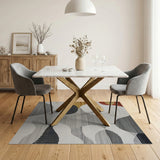 Abstract Wave Multi-Color Woven Area Rug