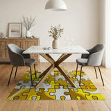 Yellow Puzzle Fusion Abstract Area Rug