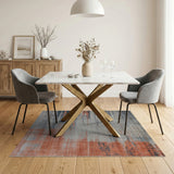 Distressed Grey Rust Abstract Area Rug