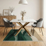 Layered Green Wave Mountain Area Rug